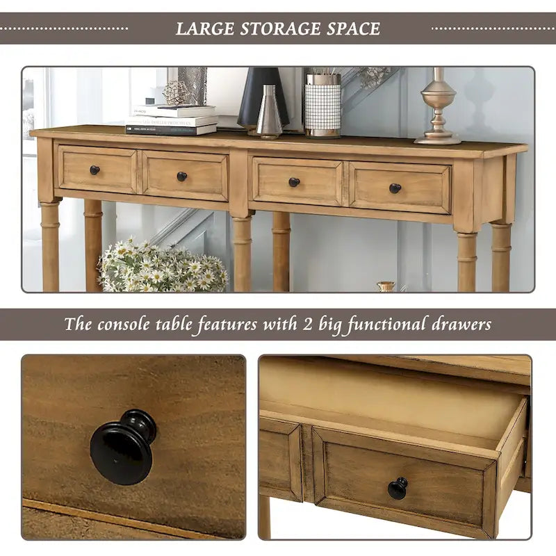 Console Table Sofa Table with Two Storage Drawers-18
