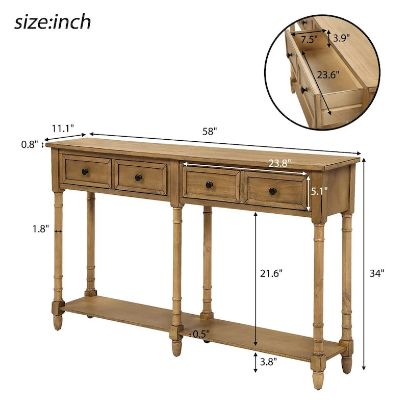 Console Table Sofa Table with Two Storage Drawers-20