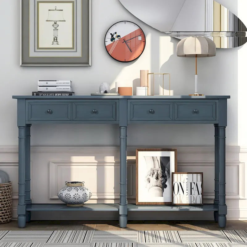 Console Table Sofa Table with Two Storage Drawers-21