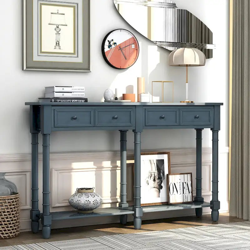 Console Table Sofa Table with Two Storage Drawers-22