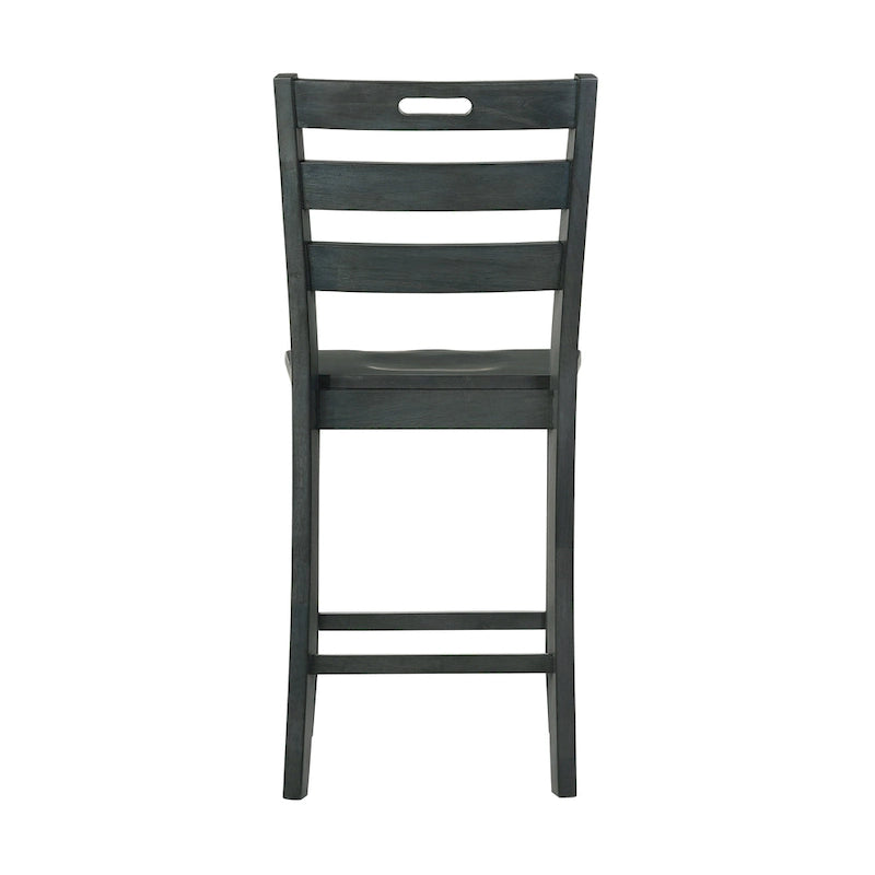 Rangel Rustic Wood Ladder Back Counter Height Chairs by Furniture of America (Set of 2)-11