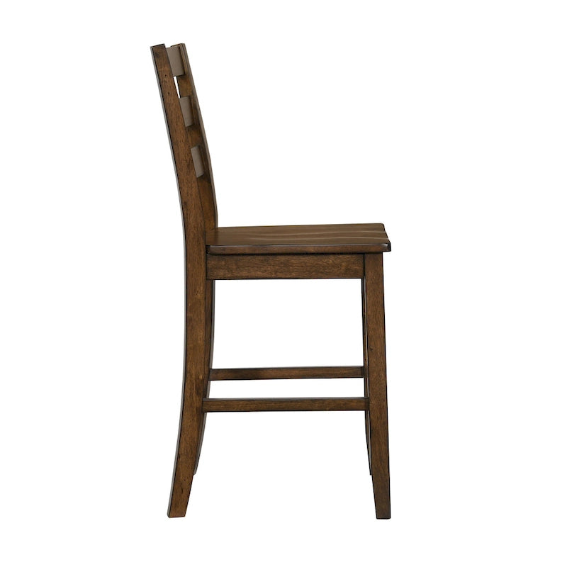 Rangel Rustic Wood Ladder Back Counter Height Chairs by Furniture of America (Set of 2)-15