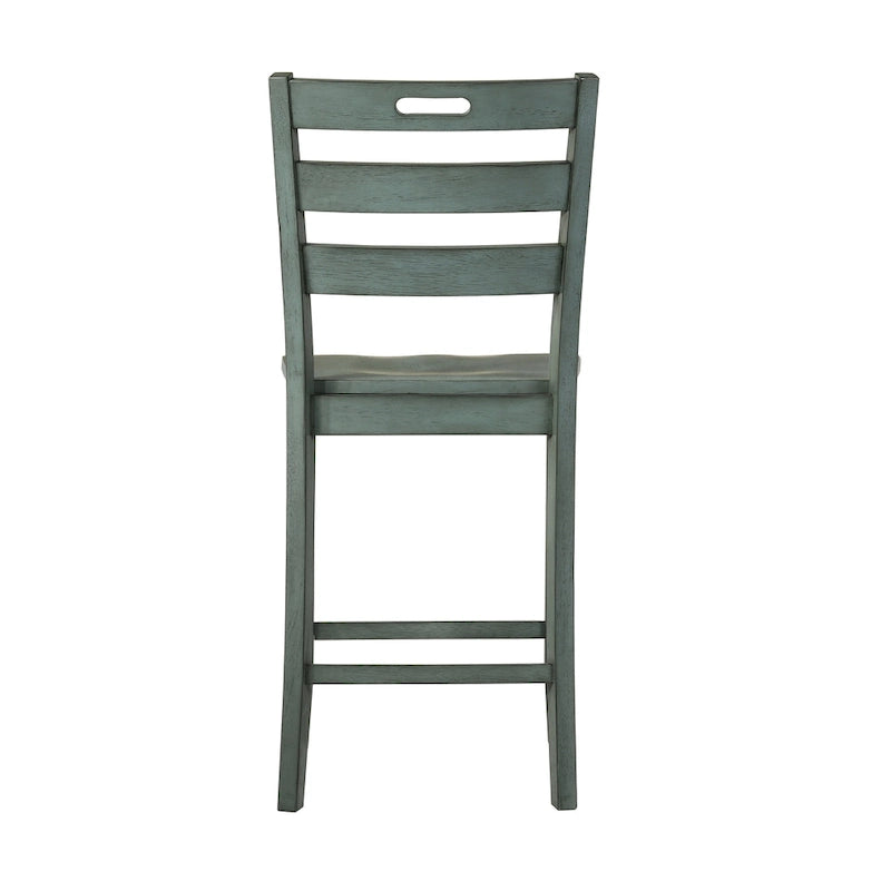 Rangel Rustic Wood Ladder Back Counter Height Chairs by Furniture of America (Set of 2)-19