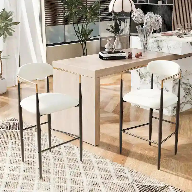 Elmore Fabric and Iron 30 Inch Barstools (Set of 2) by Christopher Knight Home-14