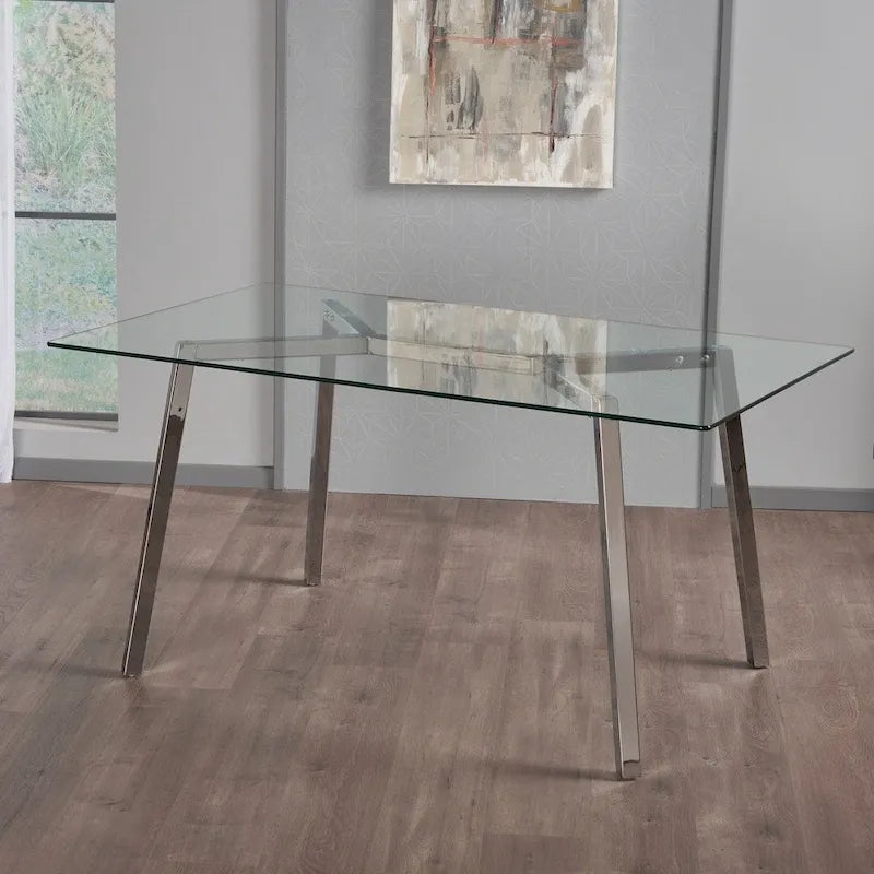 Zavier Rectangle Glass Dining Table by Christopher Knight Home-2