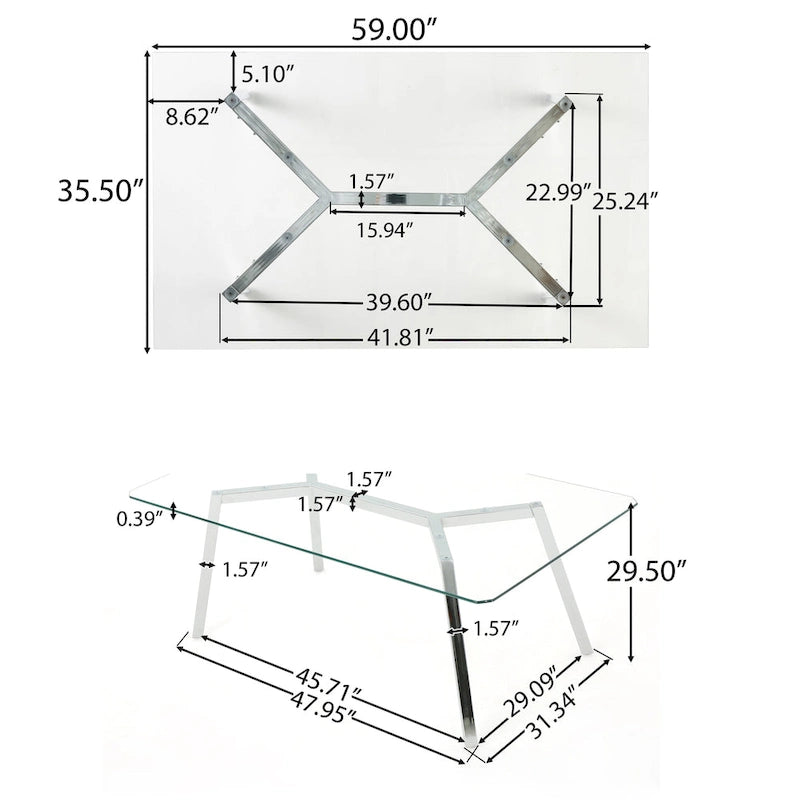 Zavier Rectangle Glass Dining Table by Christopher Knight Home-6