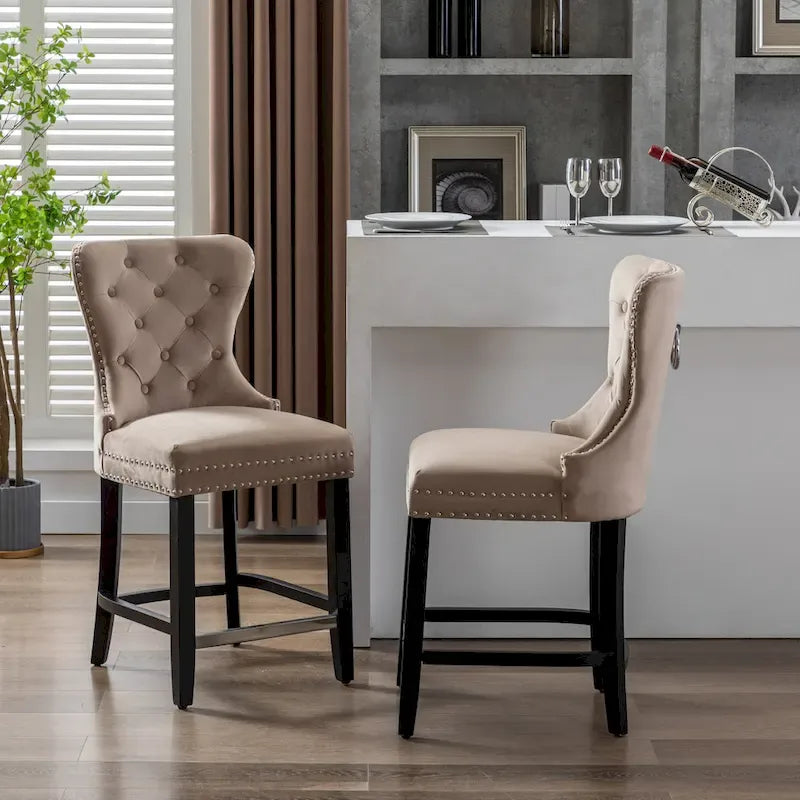 Carter 24 Wingback Tufted Nailhead Counter Stool (Set of 2)-4