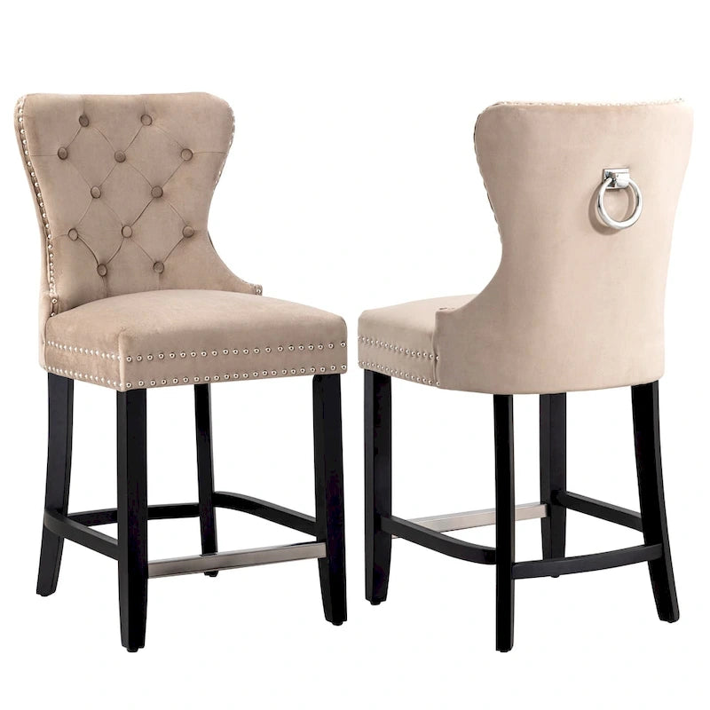 Carter 24 Wingback Tufted Nailhead Counter Stool (Set of 2)-8