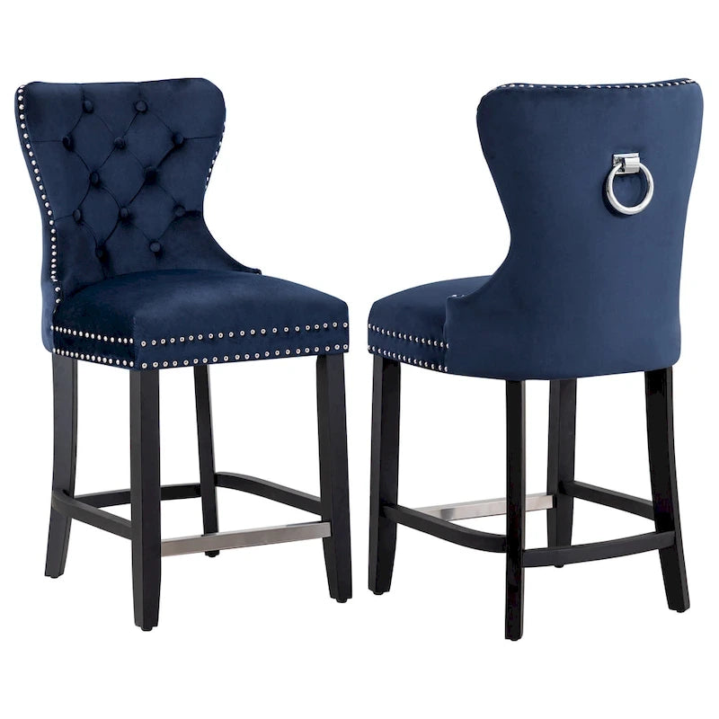 Carter 24 Wingback Tufted Nailhead Counter Stool (Set of 2)-26