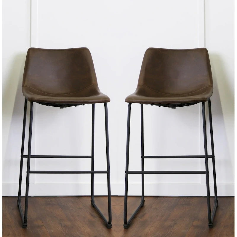 Middlebrook Prusiner 30-inch Faux Leather Bar Stool (Set of 2)-5