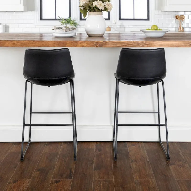 Middlebrook Prusiner 30-inch Faux Leather Bar Stool (Set of 2)-14