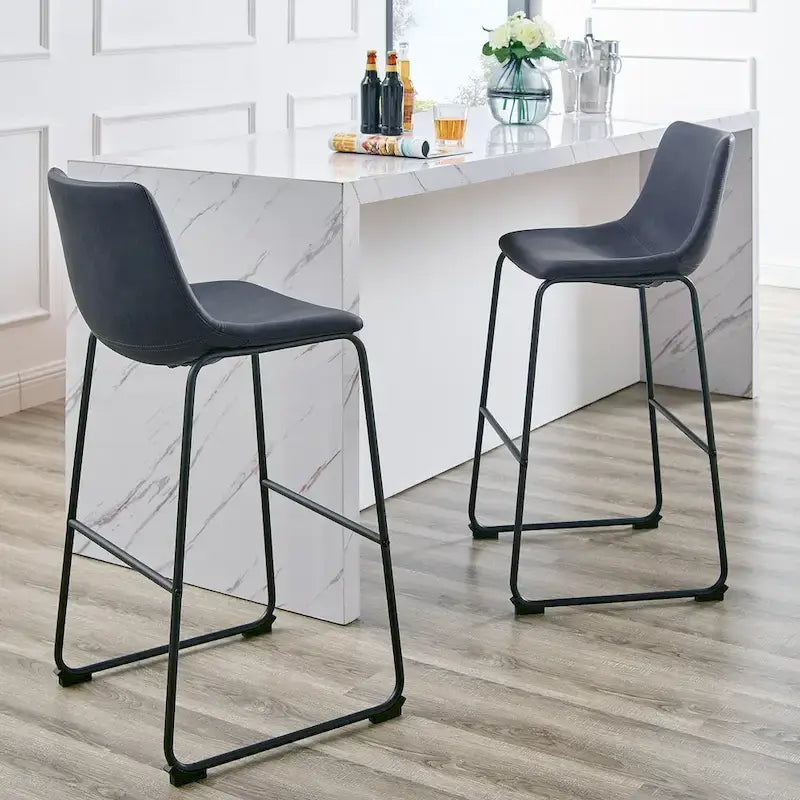 Middlebrook Prusiner 30-inch Faux Leather Bar Stool (Set of 2)-30