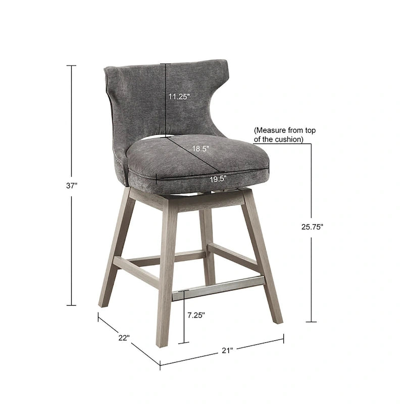 Madison Park Janet 360 degree Swivel Counter Stool-25