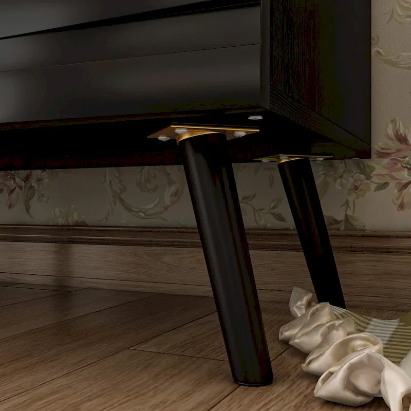 Elegant Black Buffet Cabinet Spacious Storage Organizer Dresser-4