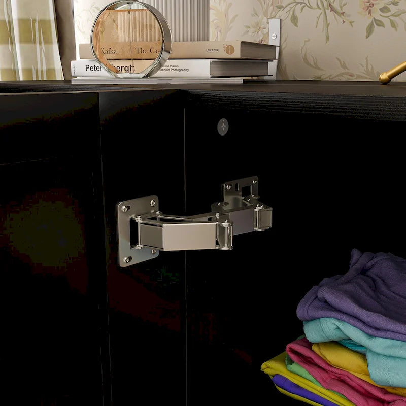 Elegant Black Buffet Cabinet Spacious Storage Organizer Dresser-5