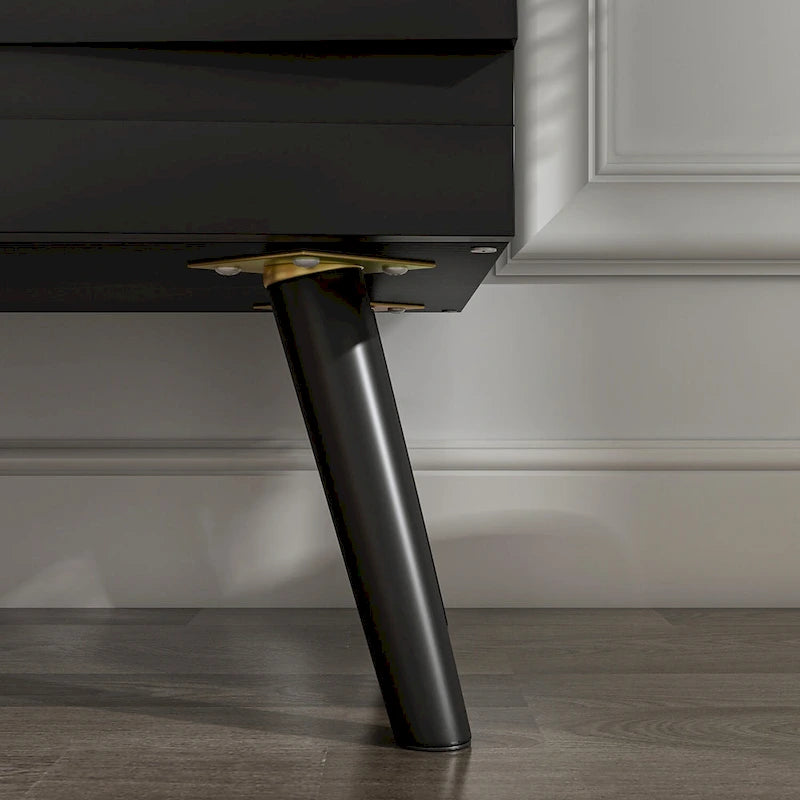 Elegant Black Buffet Cabinet Spacious Storage Organizer Dresser-11