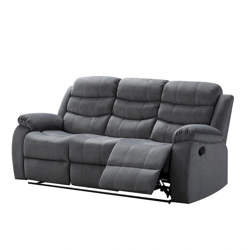 Jim Grey Upholstered Reclining Living Room Sofa