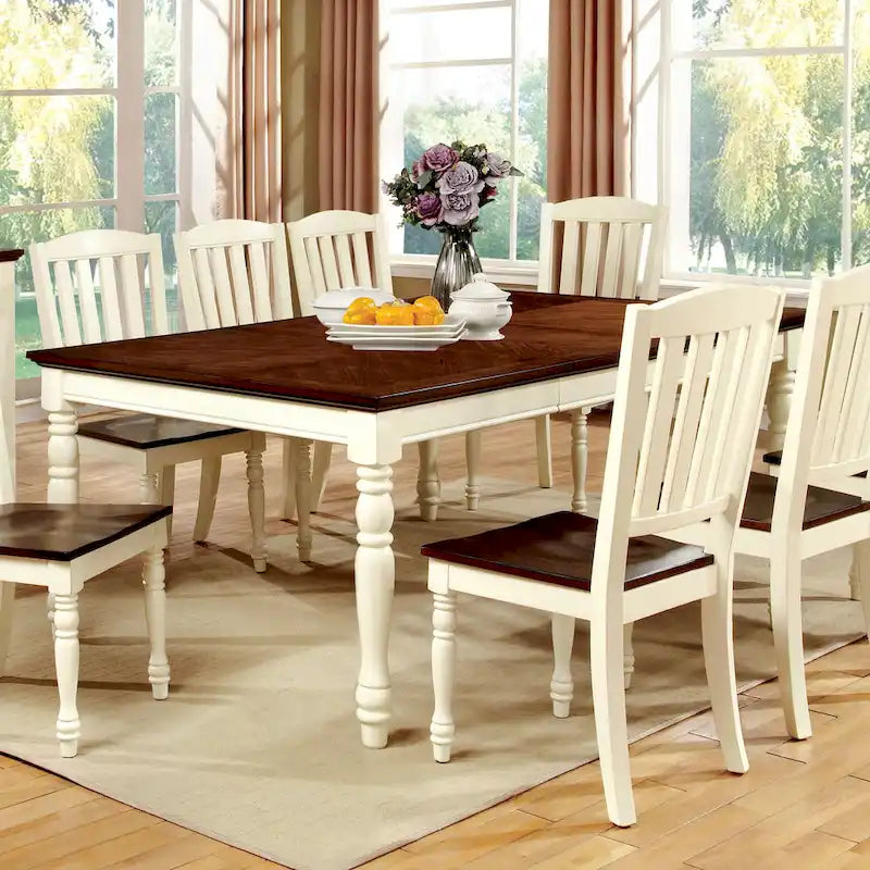 Furniture of America Bethannie 2-tone 78-inch Expandable Dining Table