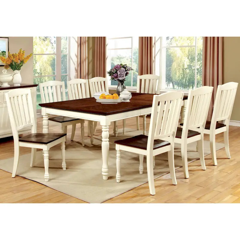 Furniture of America Bethannie 2-tone 78-inch Expandable Dining Table-4
