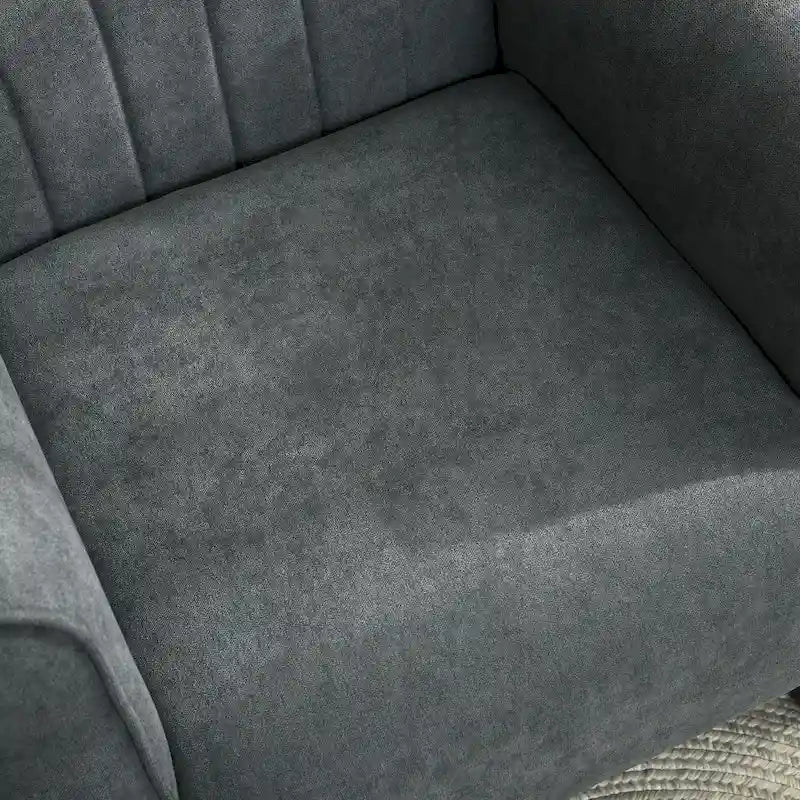 HOMCOM Fabric Accent Chair, Mid-Century Modern Armchair with Wood Legs, Soft & Padded, Rolled Arms-9