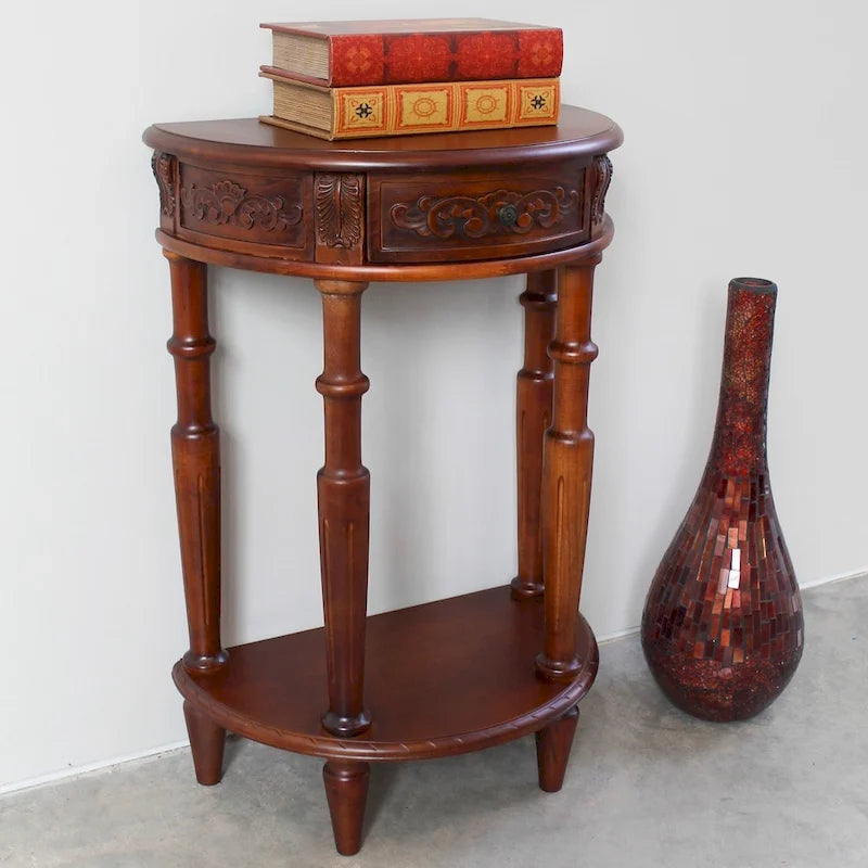 Windsor Carved Two-tier Console Table