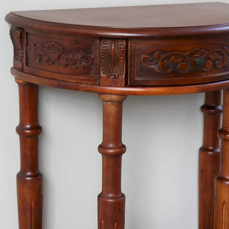 Windsor Carved Two-tier Console Table-2