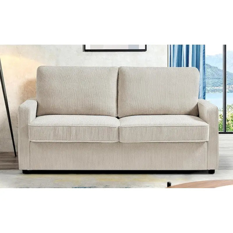 Manchester Corduroy 70 inch Square Arms Sleeper Sofa with Mattress-11
