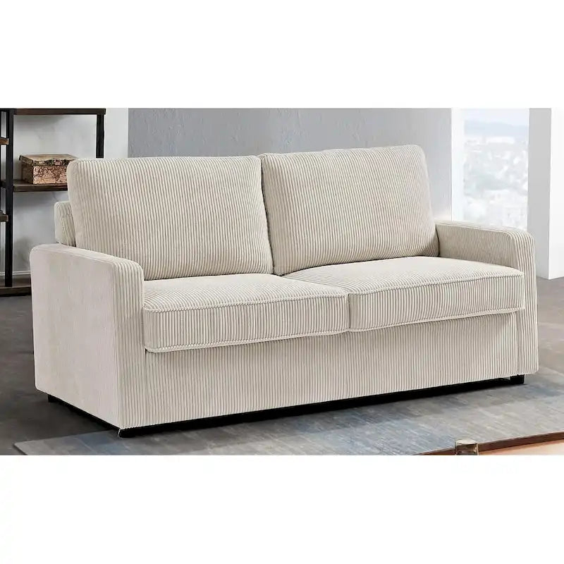 Manchester Corduroy 70 inch Square Arms Sleeper Sofa with Mattress-12