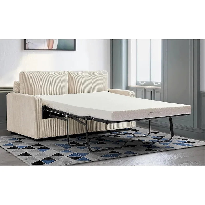 Manchester Corduroy 70 inch Square Arms Sleeper Sofa with Mattress-13