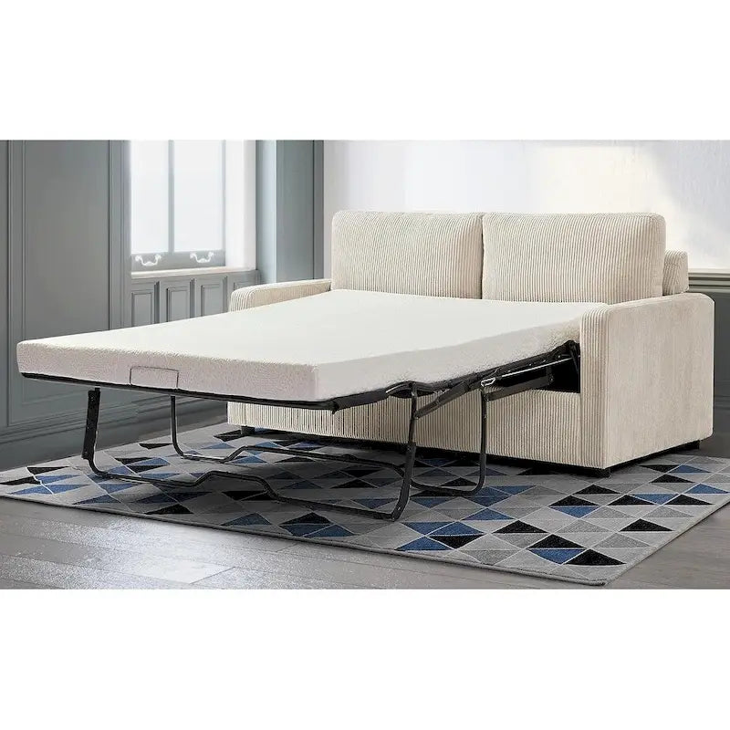 Manchester Corduroy 70 inch Square Arms Sleeper Sofa with Mattress-14