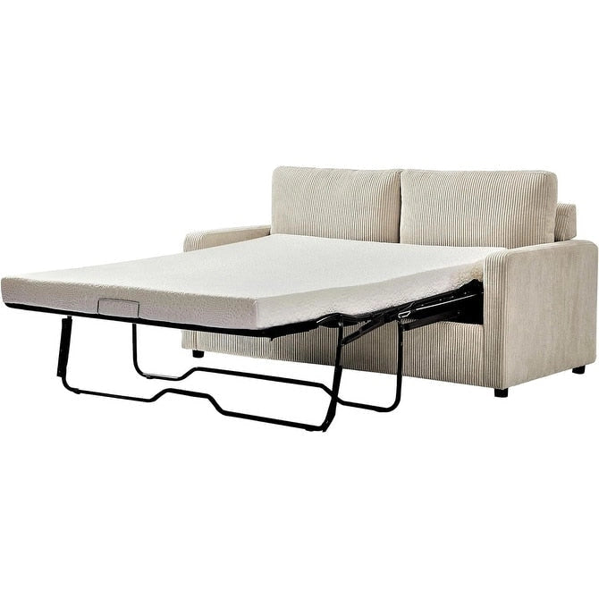 Manchester Corduroy 70 inch Square Arms Sleeper Sofa with Mattress-17