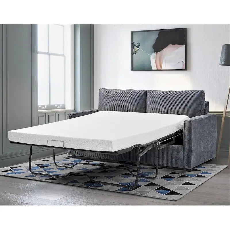 Manchester Corduroy 70 inch Square Arms Sleeper Sofa with Mattress-20