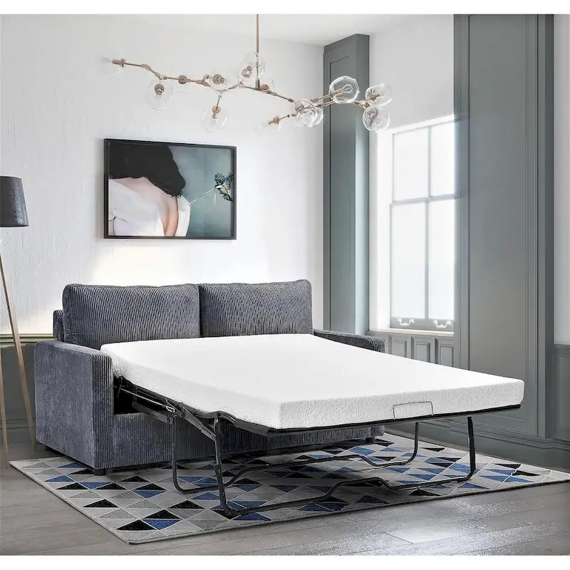 Manchester Corduroy 70 inch Square Arms Sleeper Sofa with Mattress-24