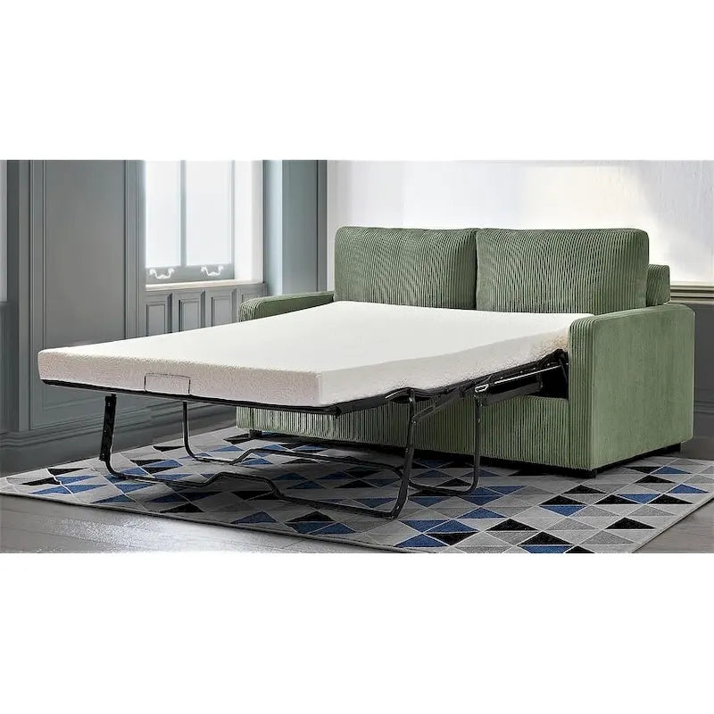 Manchester Corduroy 70 inch Square Arms Sleeper Sofa with Mattress-30