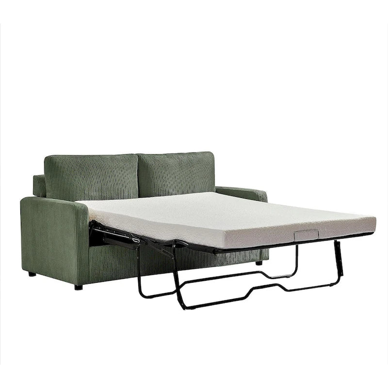 Manchester Corduroy 70 inch Square Arms Sleeper Sofa with Mattress-32