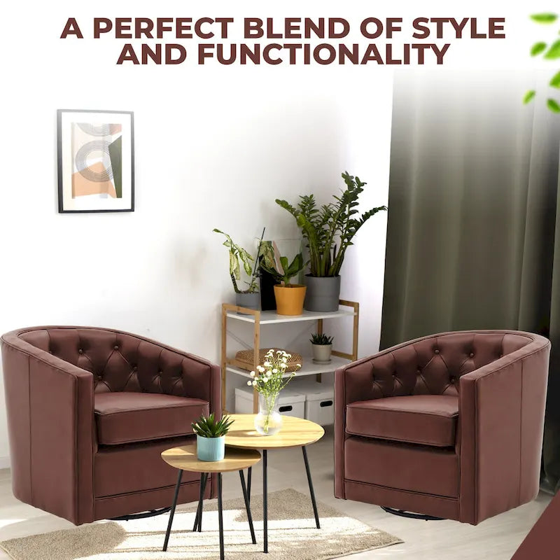 Walsh Top Grain Leather Swivel Chair-3