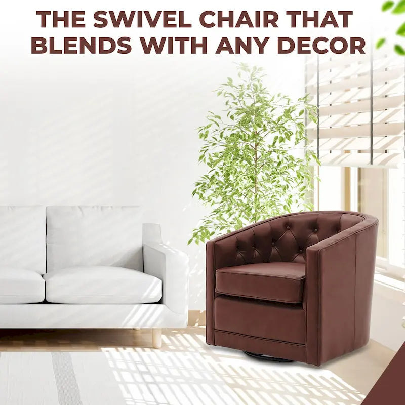 Walsh Top Grain Leather Swivel Chair-6