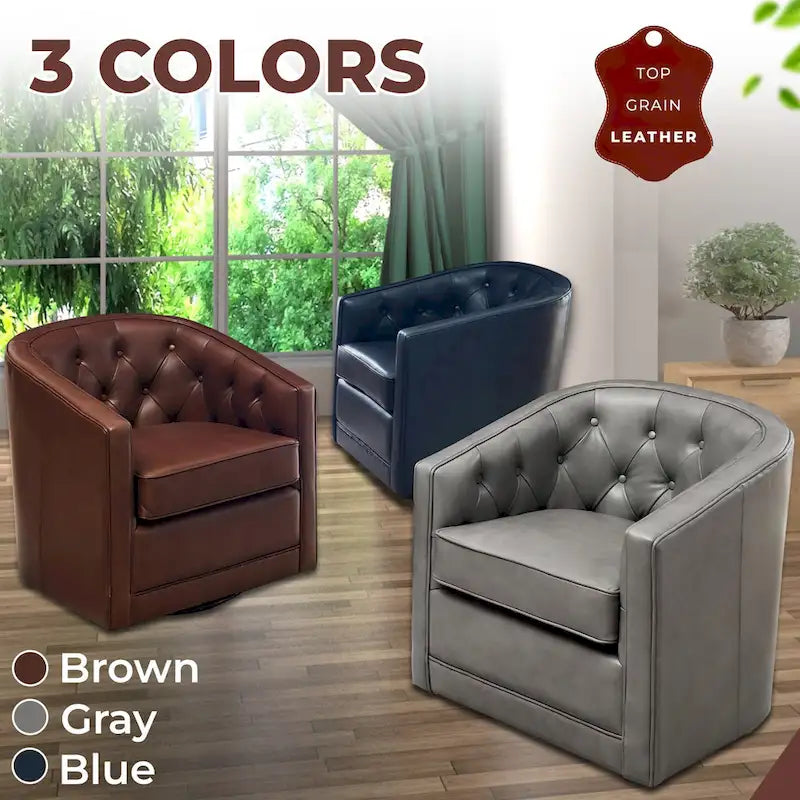 Walsh Top Grain Leather Swivel Chair-8