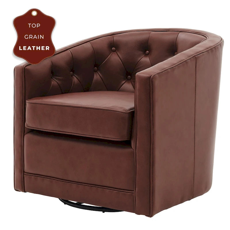 Walsh Top Grain Leather Swivel Chair-10