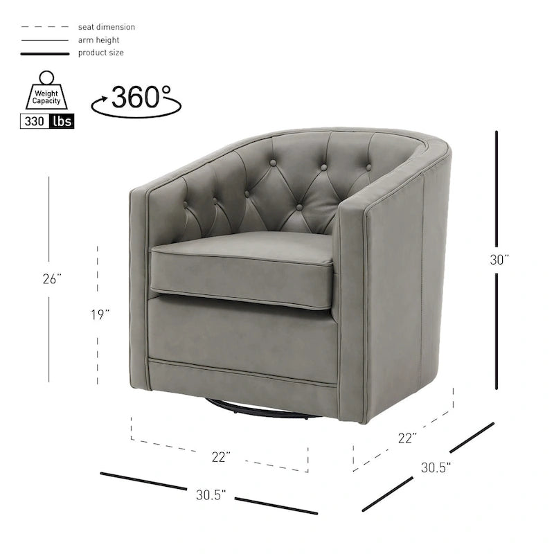 Walsh Top Grain Leather Swivel Chair-22