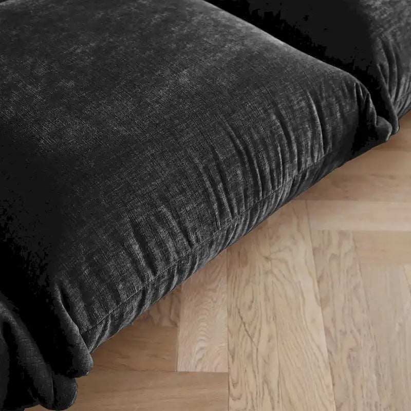 103.9 L-Shaped Sectional Sofa Chenille Fabric 3-Seat Couch with Ottoman-11