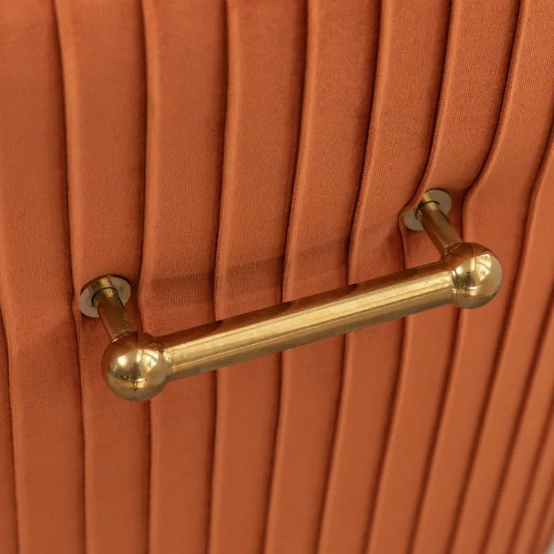 SEYNAR Modern Glam Boucle Pleated Velvet Dining Chair or Vanity Chair Set of 6 with Rear Handle-12