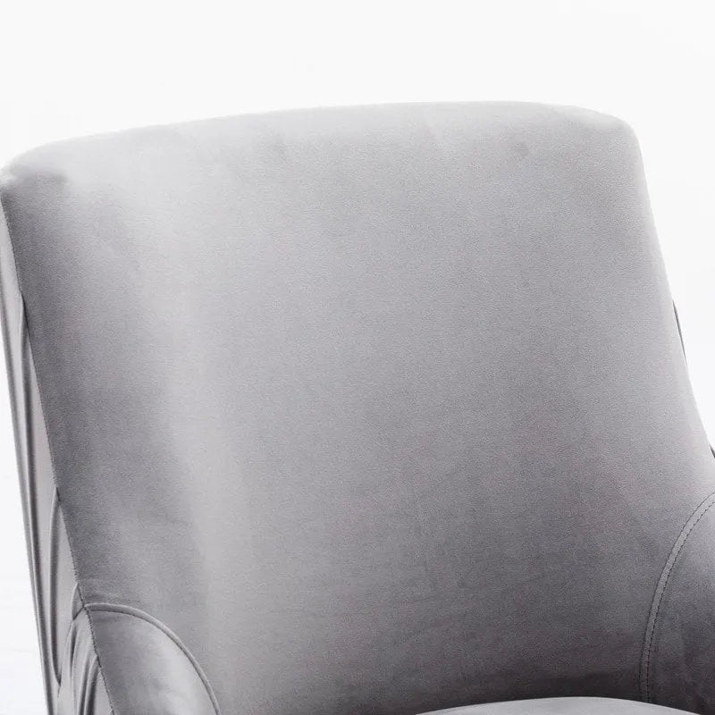 SEYNAR Modern Glam Boucle Pleated Velvet Dining Chair or Vanity Chair Set of 6 with Rear Handle-21