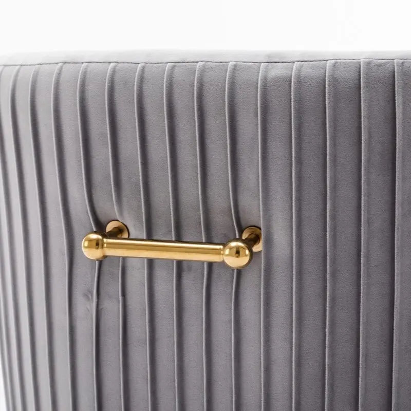 SEYNAR Modern Glam Boucle Pleated Velvet Dining Chair or Vanity Chair Set of 6 with Rear Handle-22