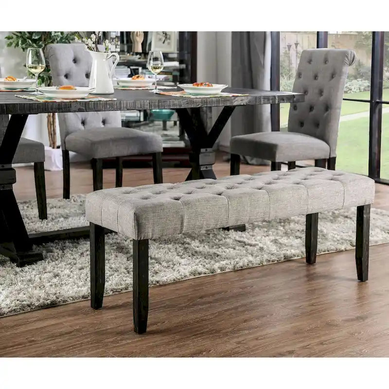 Chalwa Rustic Wood Upholstered 6-Piece Dining Set with Table and 4 Chairs and 1 Bench by Copper Grove-4