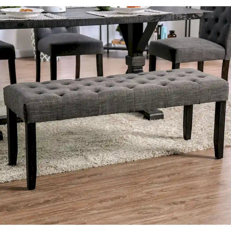 Chalwa Rustic Wood Upholstered 6-Piece Dining Set with Table and 4 Chairs and 1 Bench by Copper Grove-5