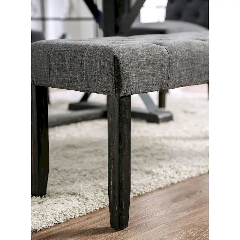 Chalwa Rustic Wood Upholstered 6-Piece Dining Set with Table and 4 Chairs and 1 Bench by Copper Grove-12