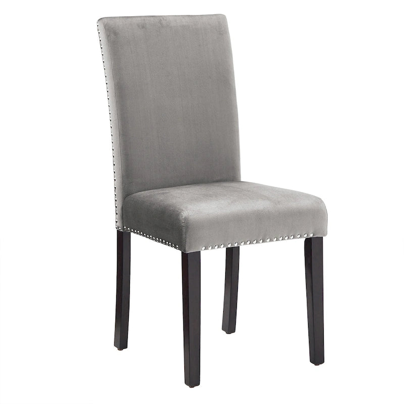 Balmforth Nailhead Velvet Upholstered Dining Chairs (Set of 2) by iNSPIRE Q Classic-11