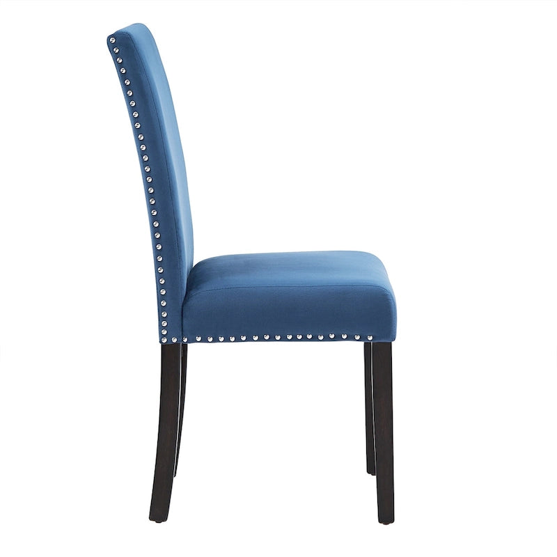 Balmforth Nailhead Velvet Upholstered Dining Chairs (Set of 2) by iNSPIRE Q Classic-23
