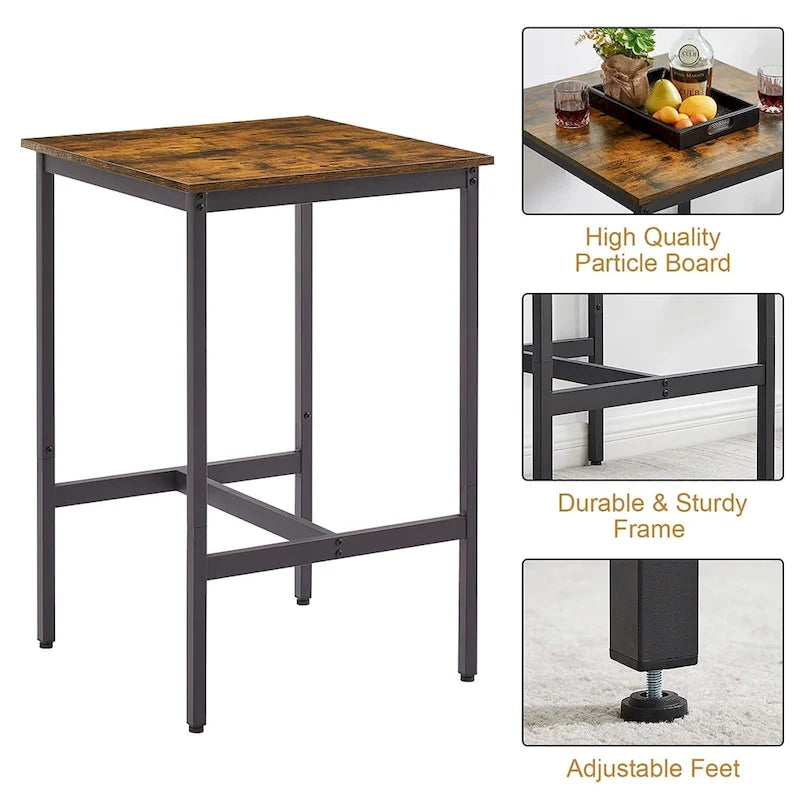 3 Pieces Bar Table Set, Kitchen Table Set for 2, Upholstered Stools-13